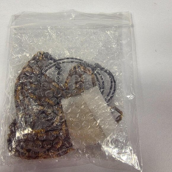 J Jill Tri Strand Wooden Bead and Brass Bohemian Statement Necklace - Picture 9 of 10